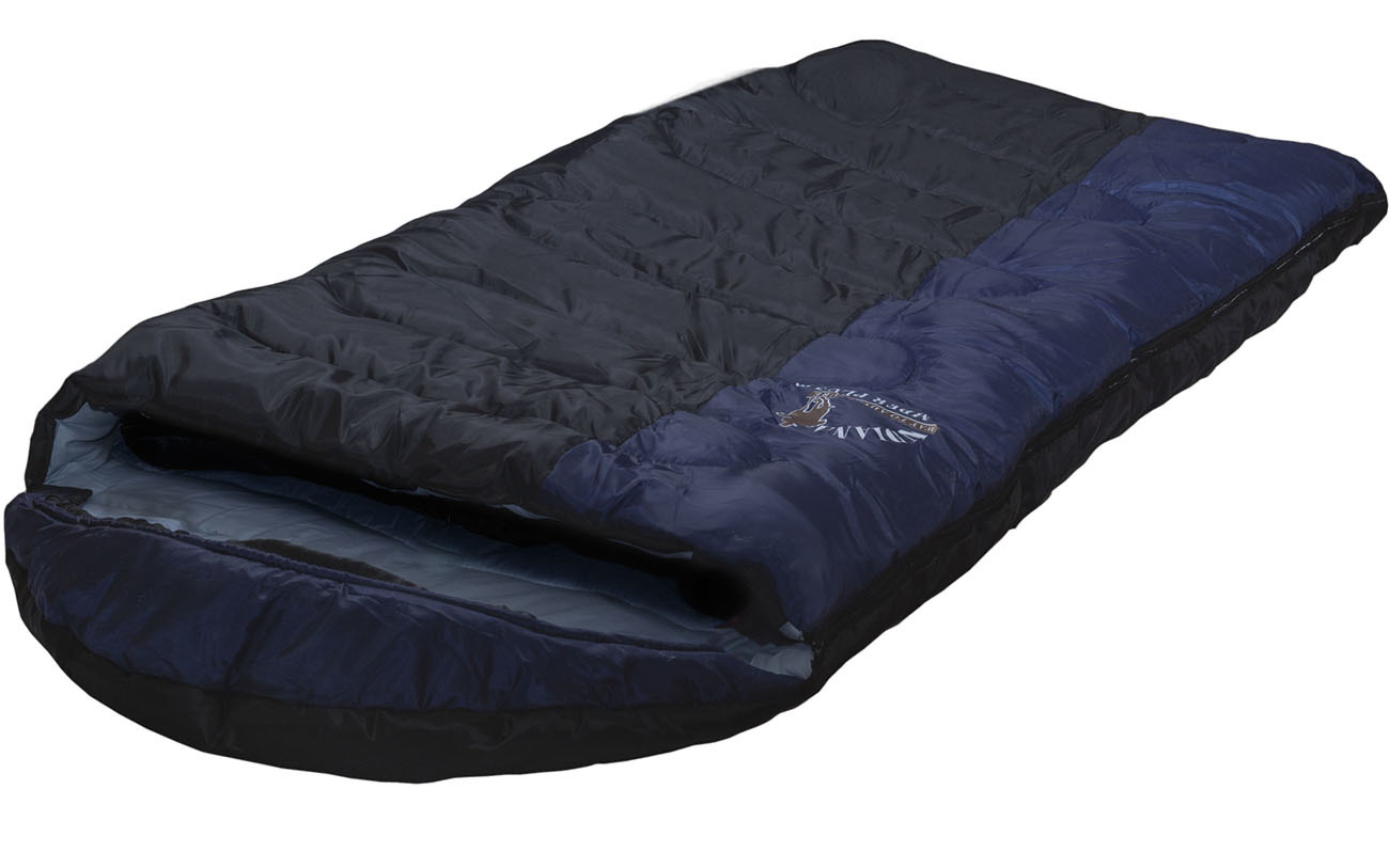 Спальный мешок Indiana Camper Plus черный/синий, правый
