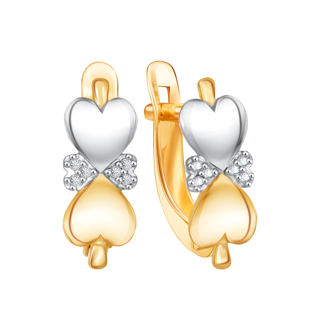 

Серьги из красного золота 585Gold 602001503, фианит, 602001503