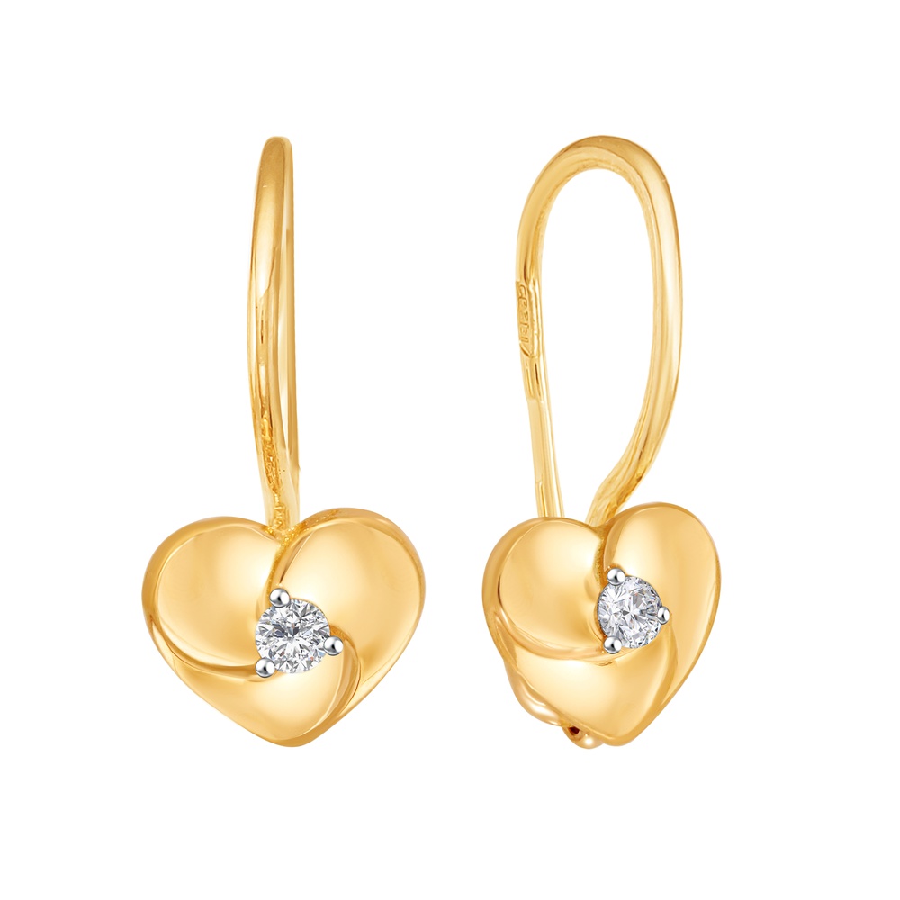 

Серьги из красного золота 585Gold 602001498, фианит, 602001498