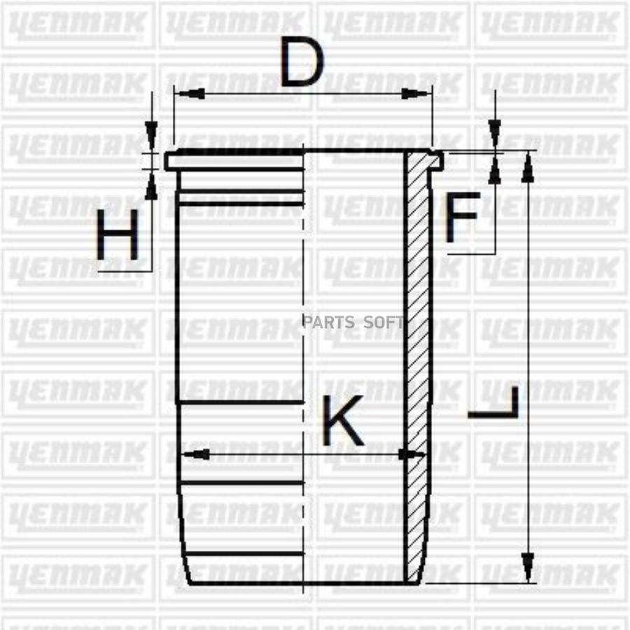 

51-05684-000 130,00 Mm. Гильза K=150 L=258 Н=10,1 D=164 YENMAK 5105684000