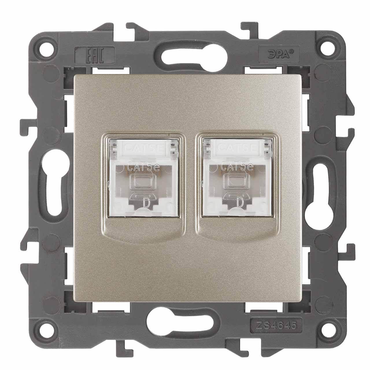

Розетка комбинированная RJ45+RJ11 ЭРА 12 12-3109-02 Б0018249, Бежевый