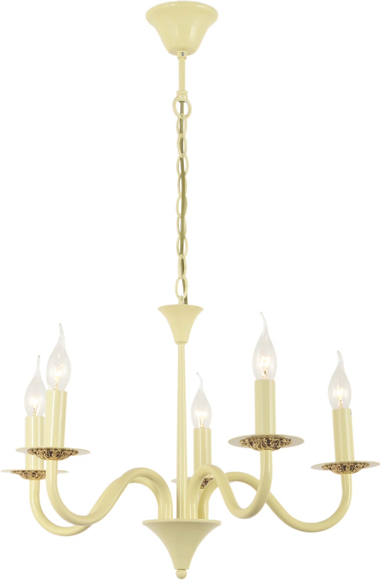 

Люстра Arti Lampadari Pontone E 1.1.5.501 C 5 ламп E14 60W с подвесками белая