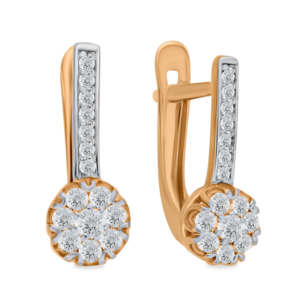 

Серьги из красного золота 585Gold 302006701, фианит, 302006701