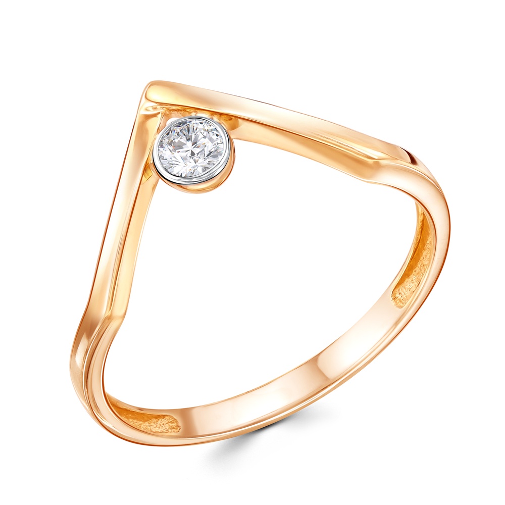 

Кольцо из красного золота с фианитом р. , 585Gold 301011854, 301011854