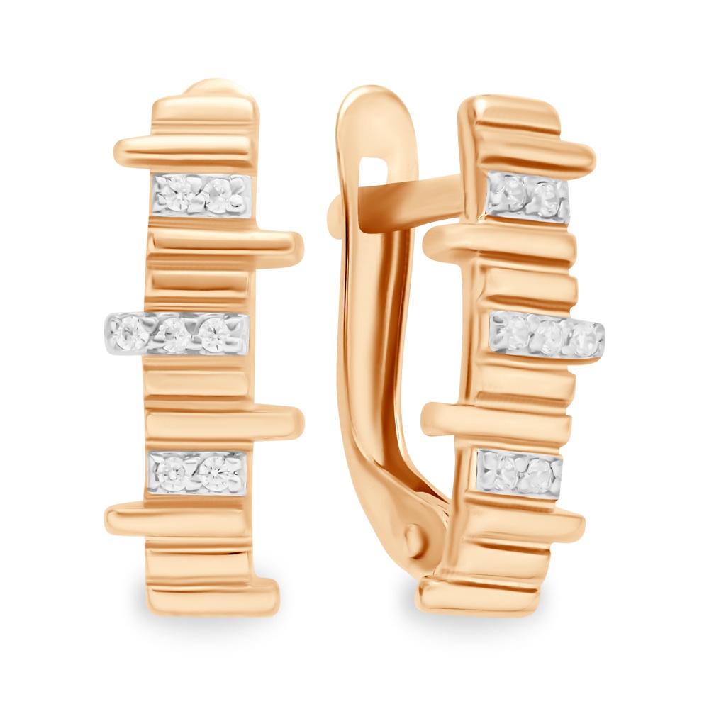 

Серьги из красного золота 585Gold 302006784, фианит, 302006784