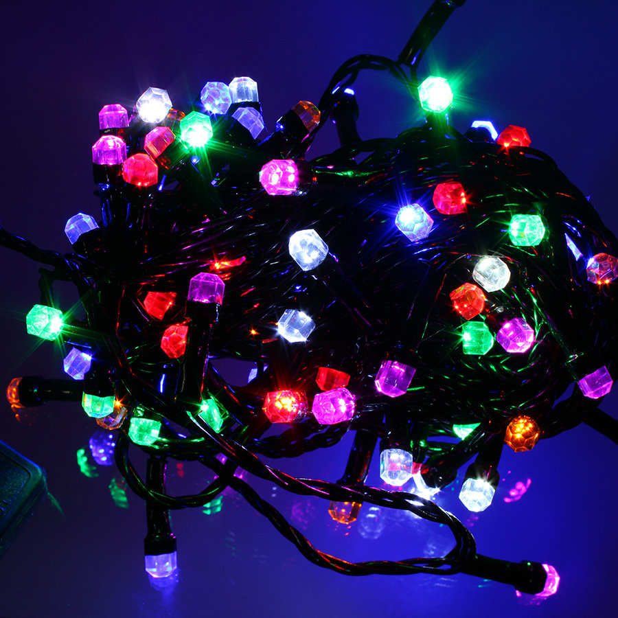 Световая гирлянда новогодняя Disco Рубины 8 м разноцветный/RGB