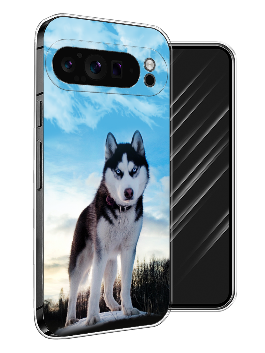 

Чехол Awog на Google Pixel 9 Pro "Хаски 3", Белый;черный;голубой, 272050-1