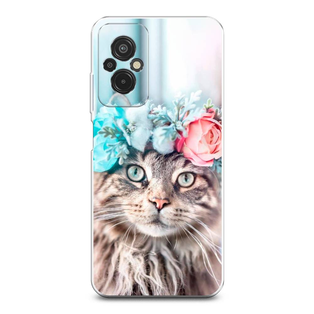 

Чехол Awog на Xiaomi Redmi 11 Prime 4G "Кот в венке", Серый;голубой;розовый, 316850-2