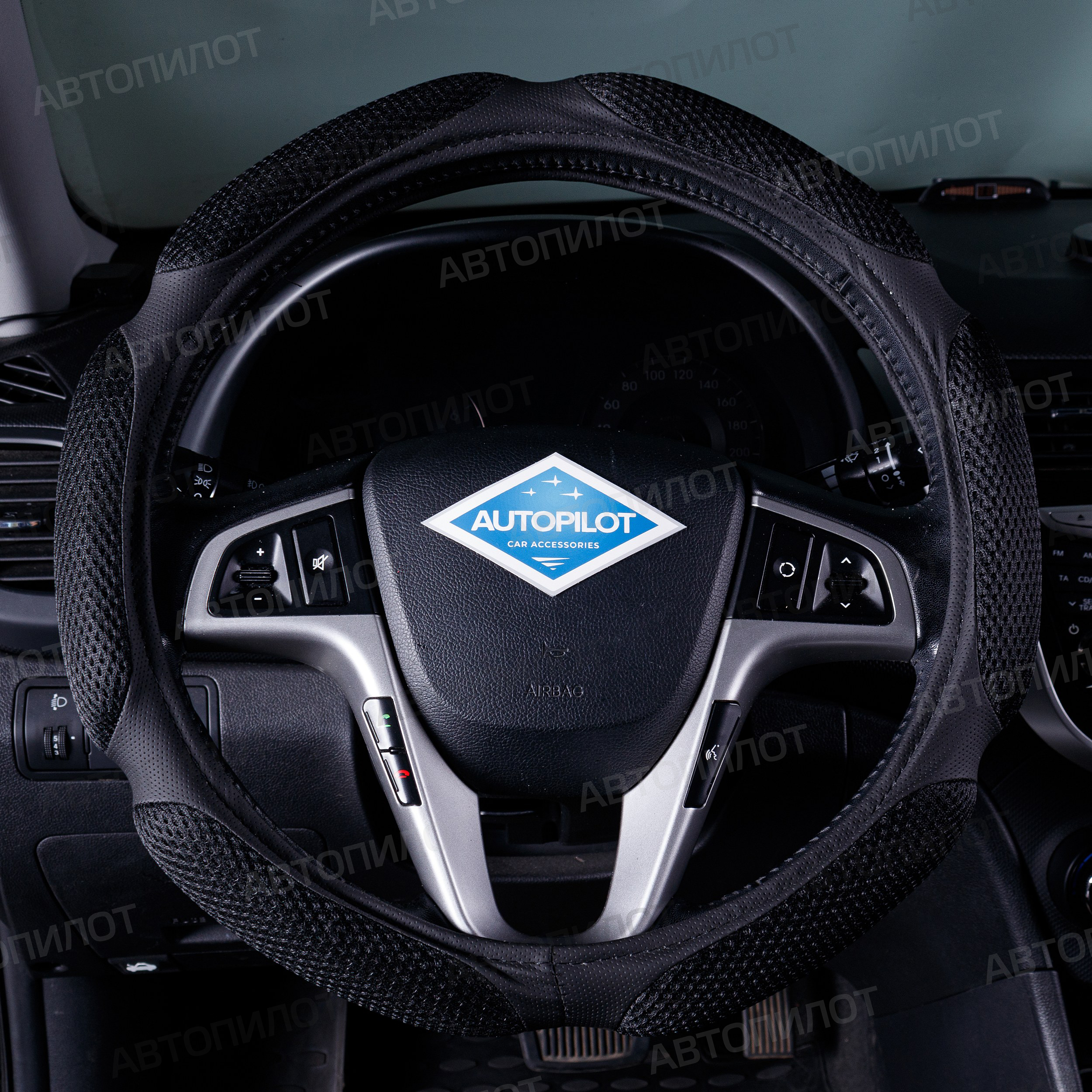 

Оплетка, Автопилот на руль Рено Каптюр (2016 - 2020) внедорожник/ Renault Kaptur, Черный