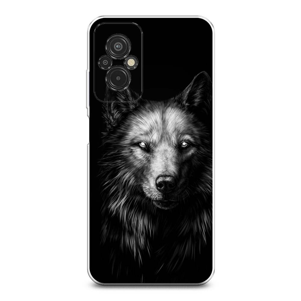 фото Чехол awog для xiaomi redmi 11 prime 4g "волк черно белый"
