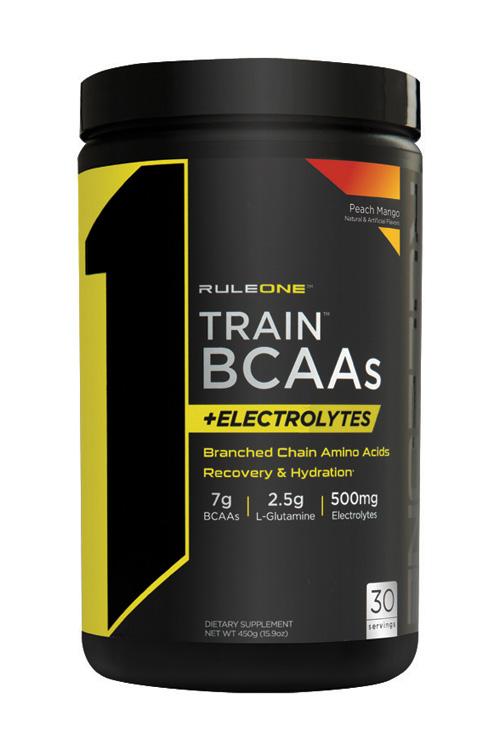фото Аминокислоты rule one train bcaa + electrolytes "персик-манго" (432 г) rule one proteins