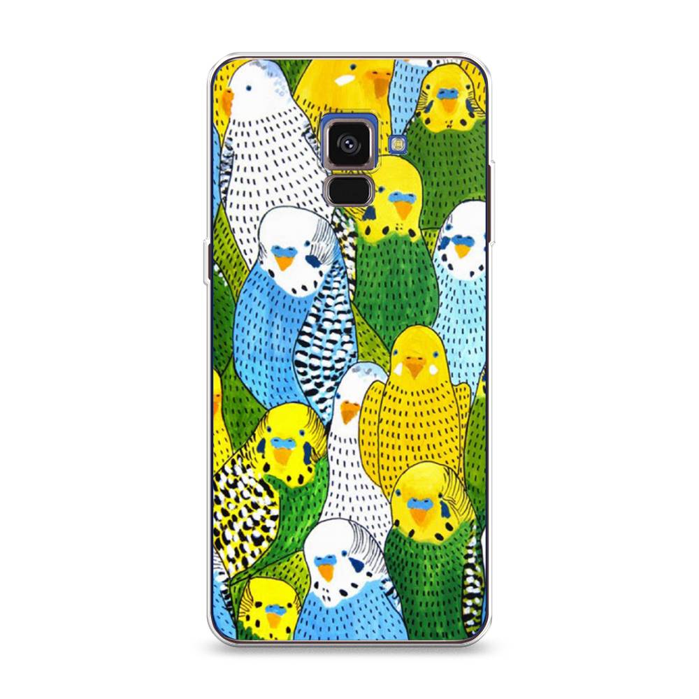 

Чехол Awog на Samsung Galaxy A8 2018 "Попугаи", Разноцветный, 25450-1