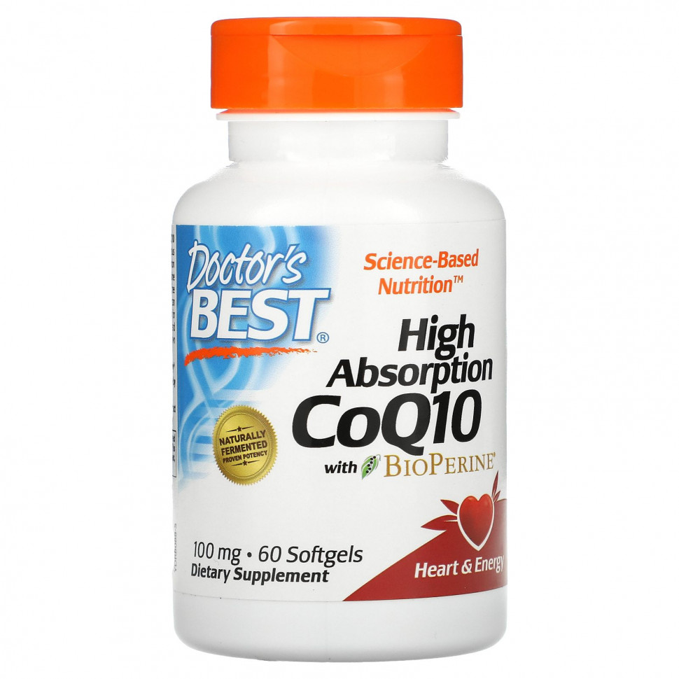Коэнзим Q10 Doctor's Best с BioPerine 100 мг мягкие таблеток 60 шт.