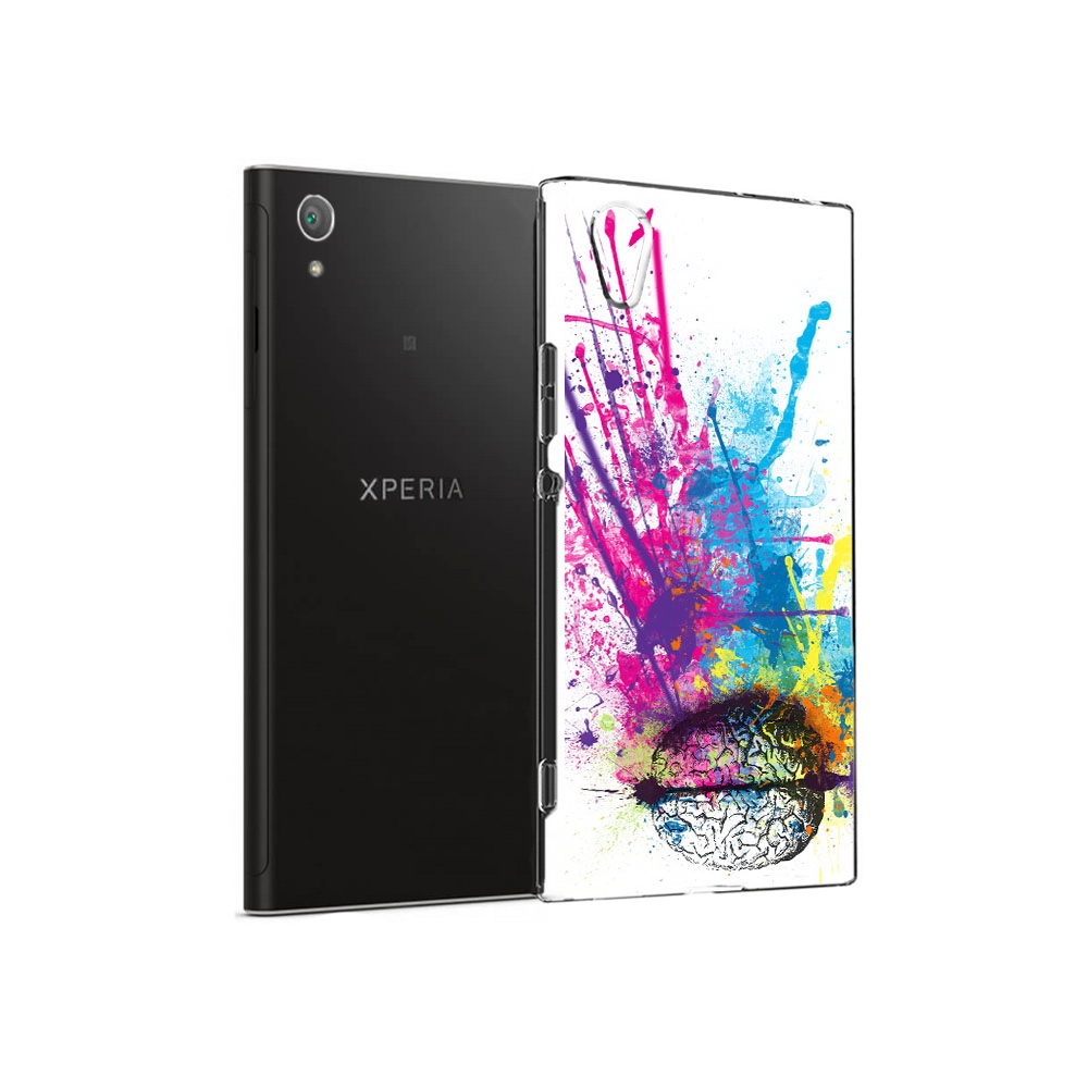 

Чехол MyPads Tocco для Sony Xperia XA1 Plus яркий красочный мозг (PT77220.224.710), Прозрачный, Tocco
