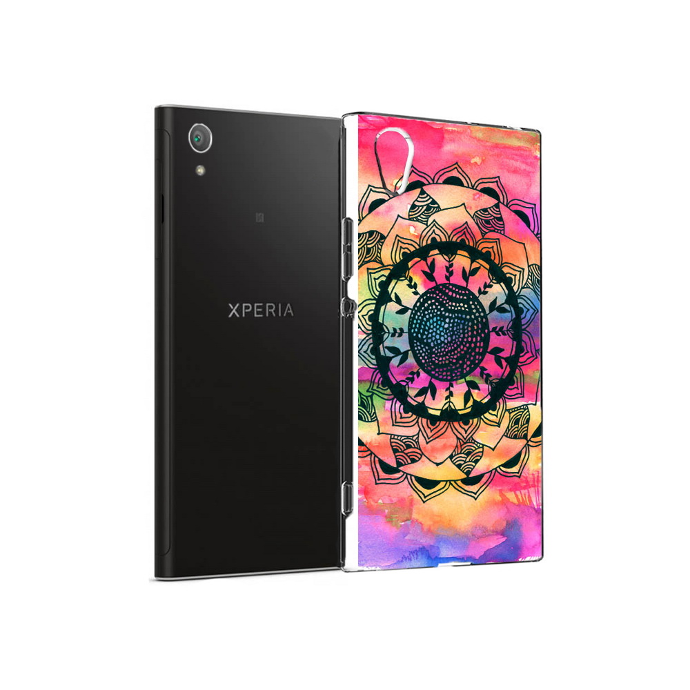 

Чехол MyPads Tocco для Sony Xperia XA1 Plus яркая абстракция круглый цветок, Прозрачный, Tocco