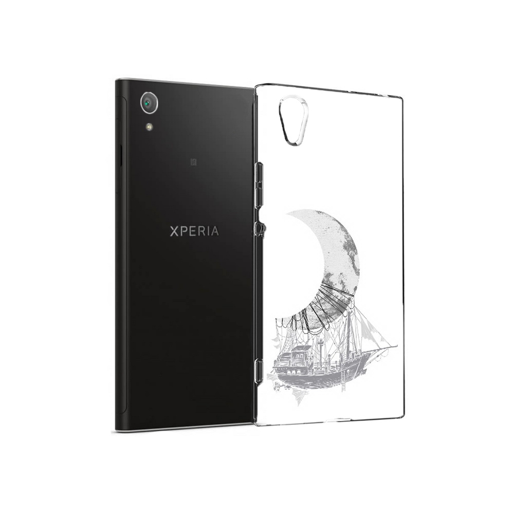 

Чехол MyPads Tocco для Sony Xperia XA1 Plus черно белый корабль полумесяц, Прозрачный, Tocco