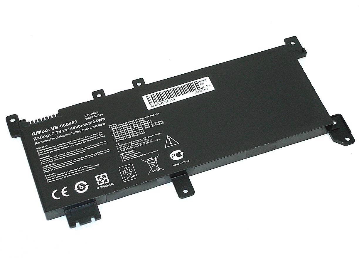 

Аккумуляторная батарея C21N1638 для ноутбука Asus A480U, F442U Series, 7.7V (4400mAh)