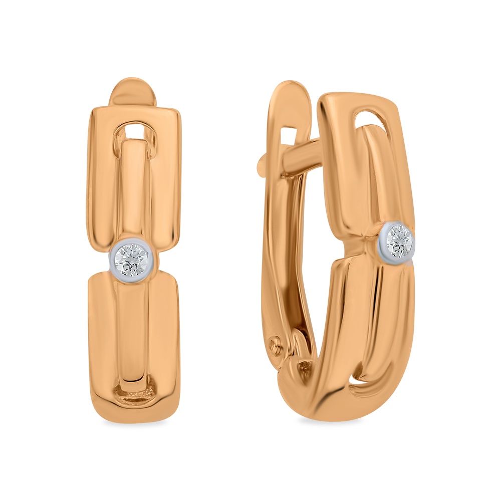 

Серьги из красного золота 585Gold 302006690, фианит, 302006690