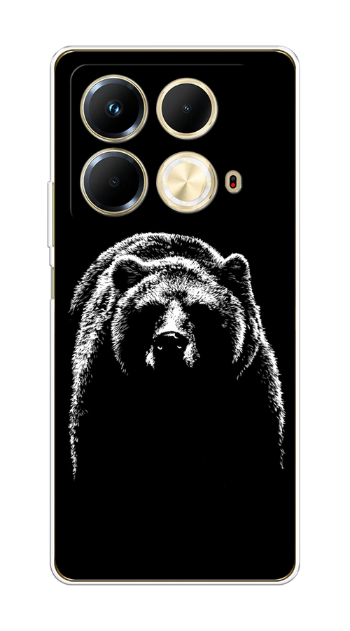 

Чехол на Infinix Note 40 "Медведь в ночи", Белый;черный, 3105850-1