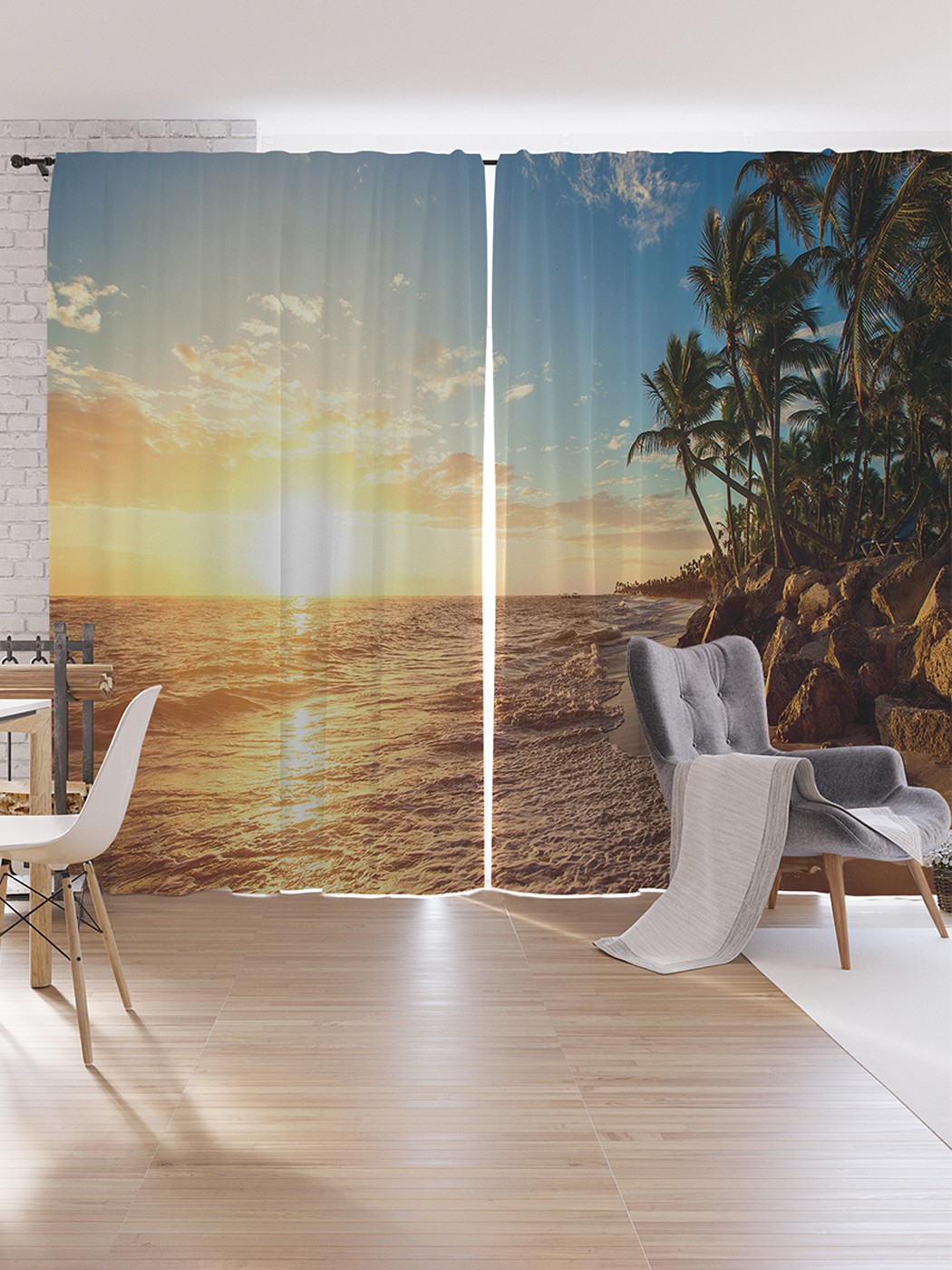 

Шторы под лён JoyArty "Пляжная привлекательность", серия Oxford DeLux, 340х265 см, Пляжная привлекательность