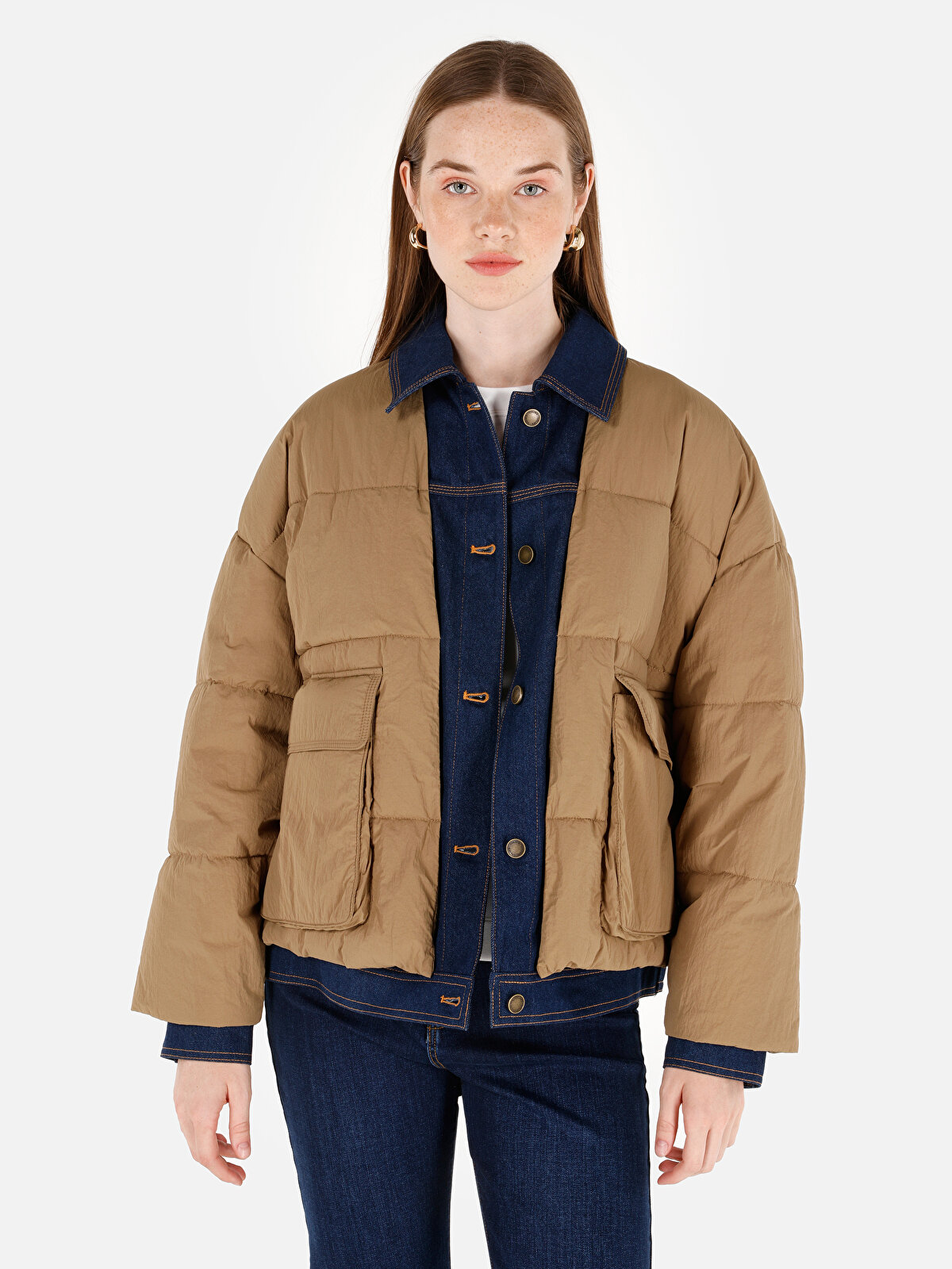 Куртка женская Colins CL1070972 коричневая S 7490₽