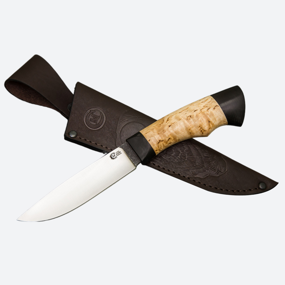 Нож Мастерская Семина Кулик сталь Х12МФ рукоять карельская береза граб 5220₽