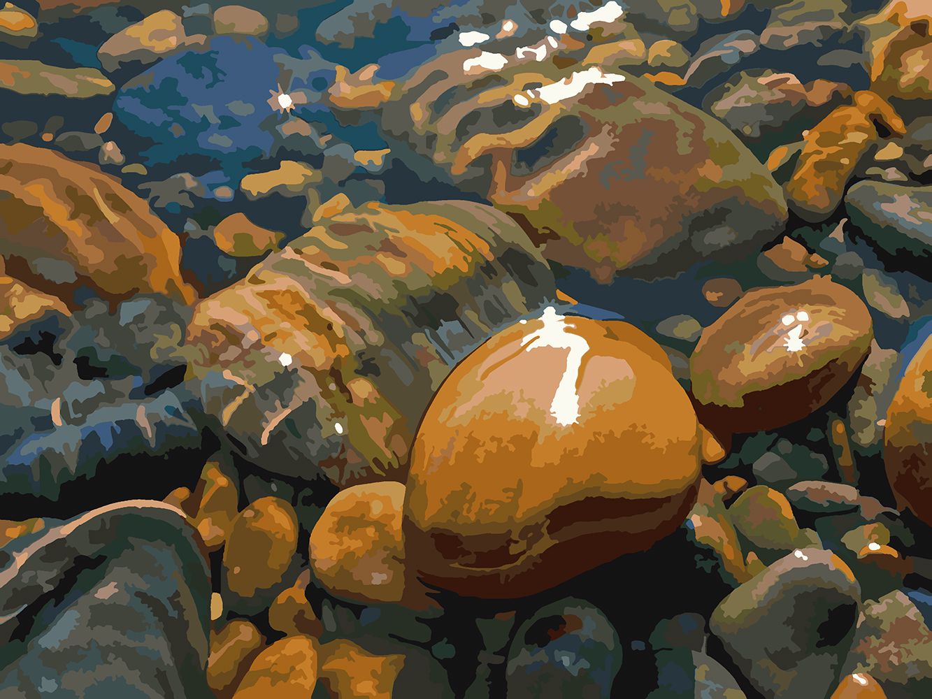 фото Картина по номерам красиво красим морские камушки, 50 х 70 см