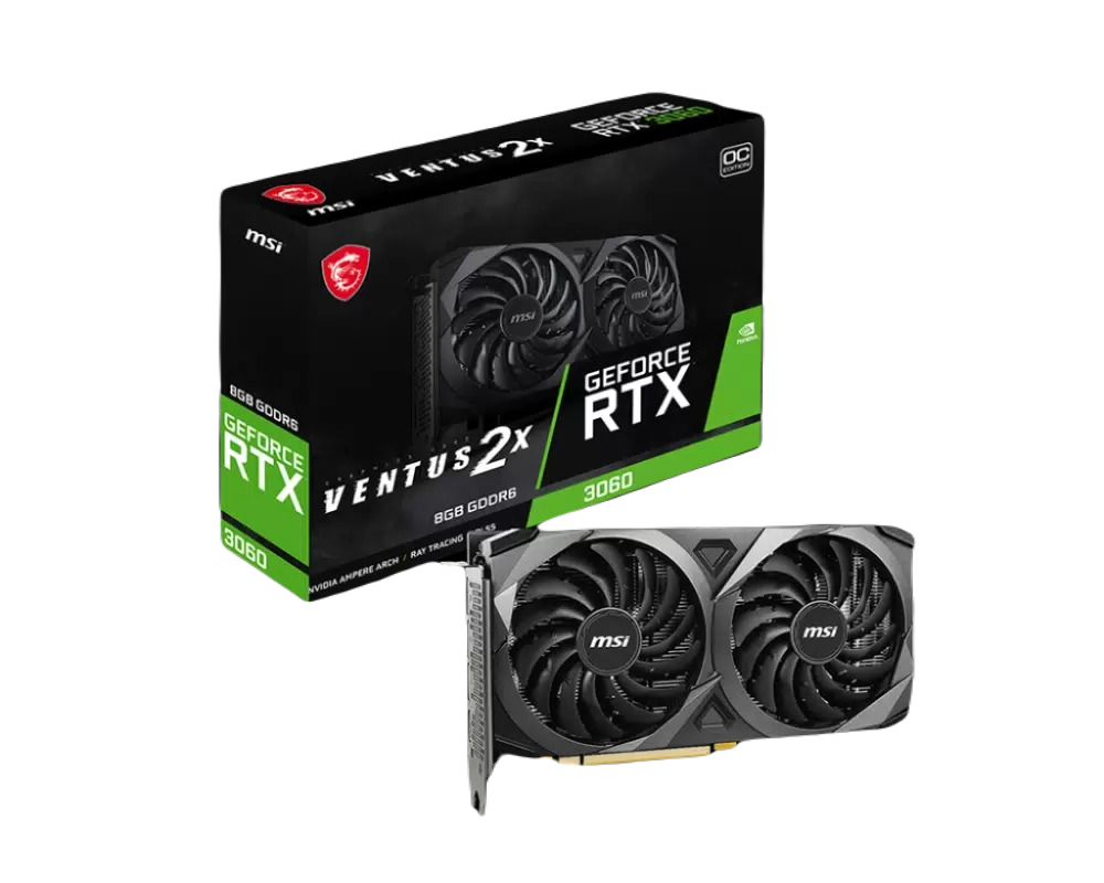 

Видеокарта MSI NVIDIA GeForce RTX 3060 VENTUS 2X OC, Черный, GeForce RTX 3060 VENTUS 2X OC