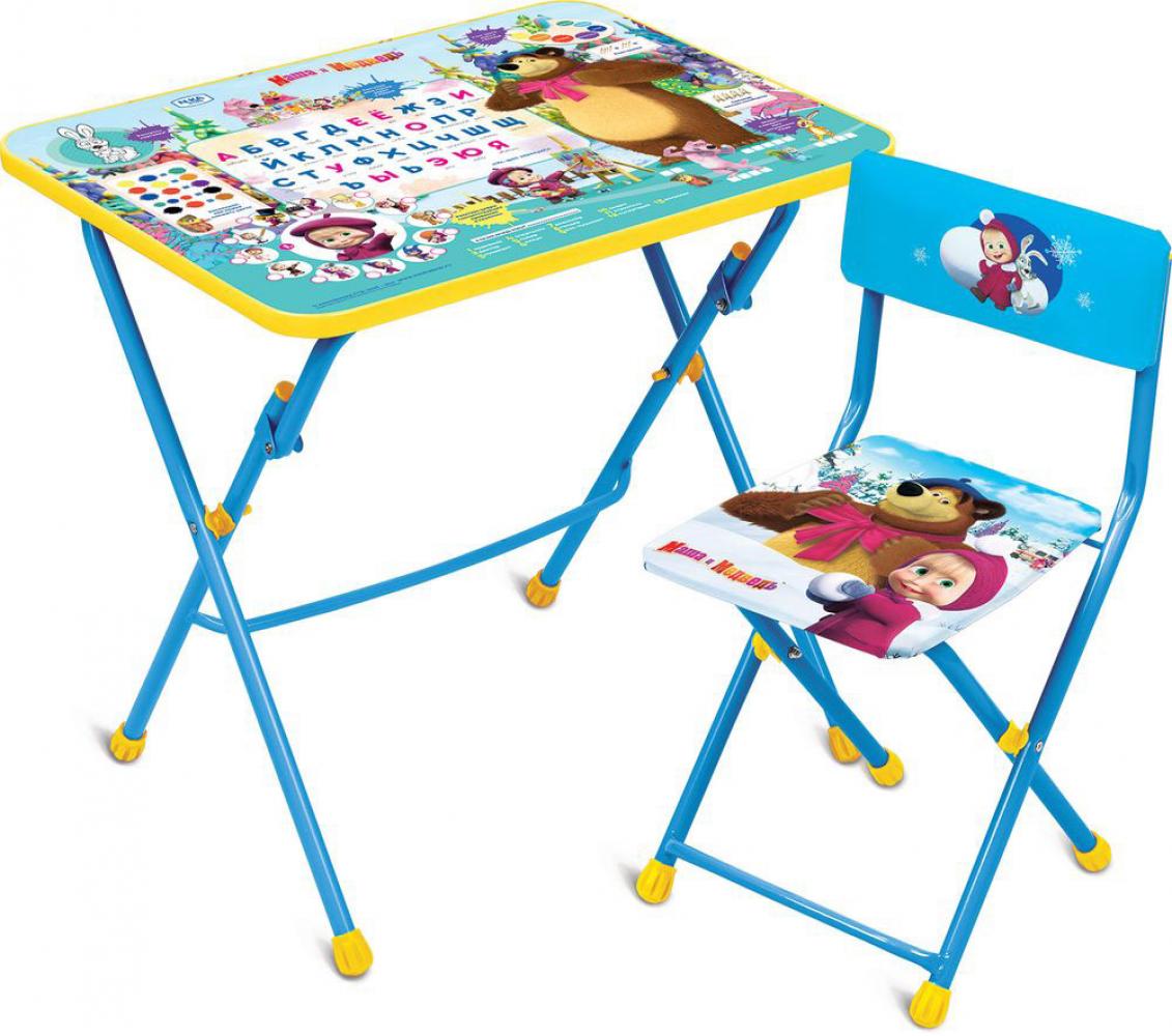 Комплект детской мебели Nika Маша и Медведь. Азбука набор детской мебели азбука2 маша и медведь стол стул мягкий синий