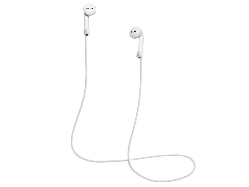 

Силиконовый шнурок Krutoff для AirPods White 09710, 09710