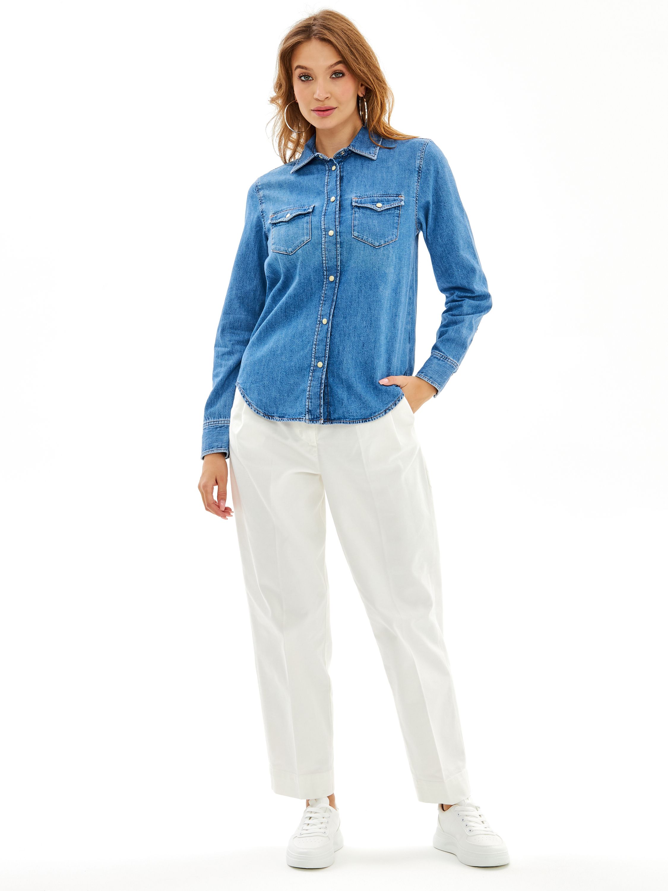 

Рубашка женская GANT 4300297 синяя 42 EU, Синий, 4300297