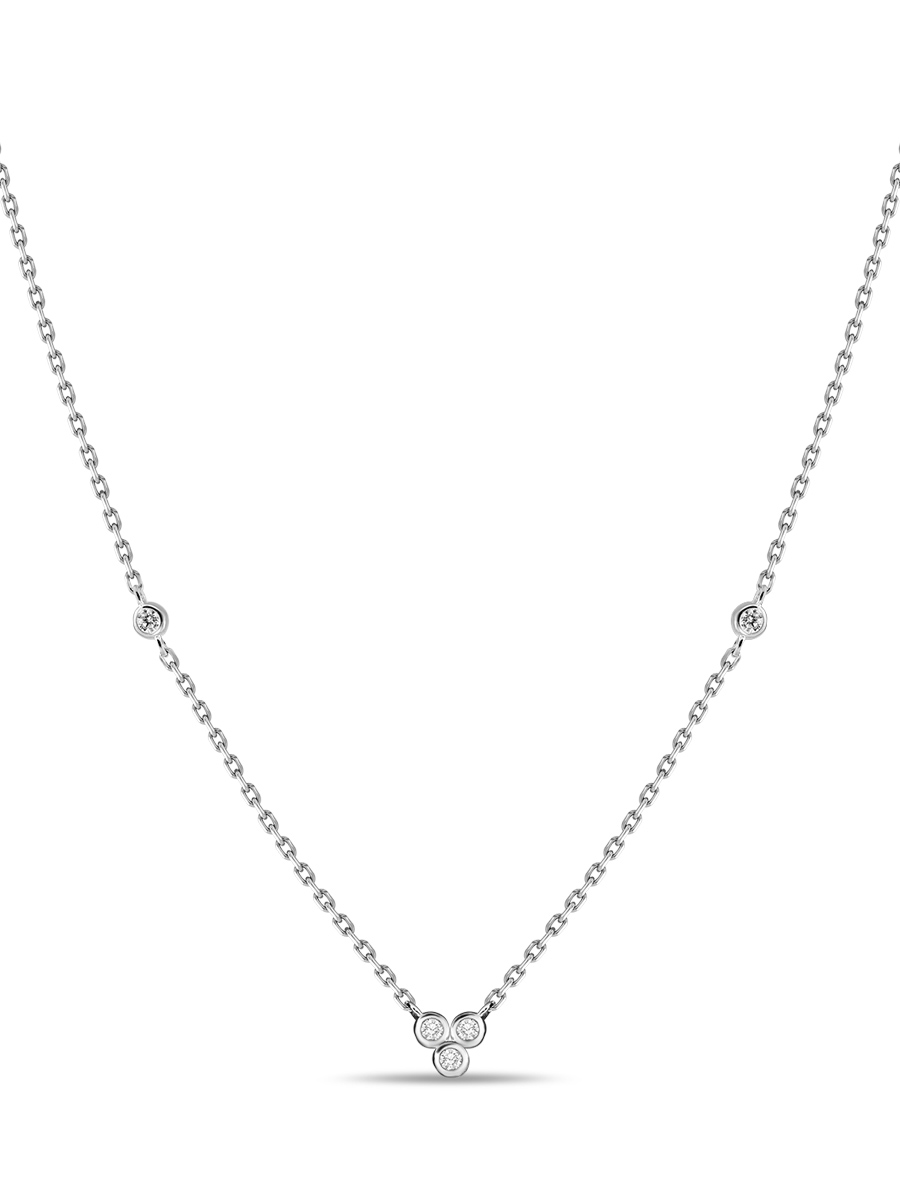 Колье из серебра 45 см MIUZ Diamonds (Московский ювелирный завод) N2036-PR-2541, фианит