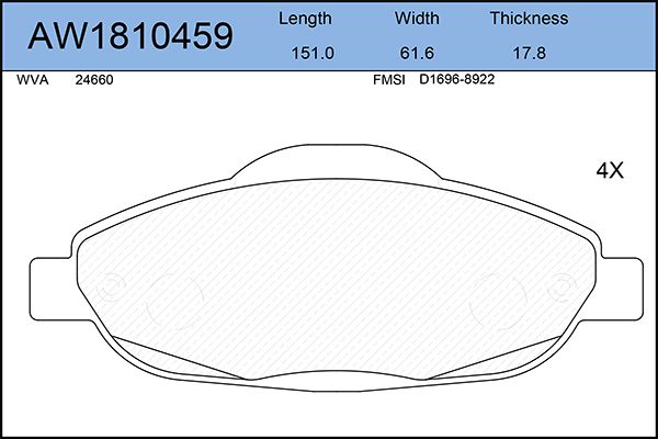 

Тормозные колодки AywiParts дисковые AW1810459