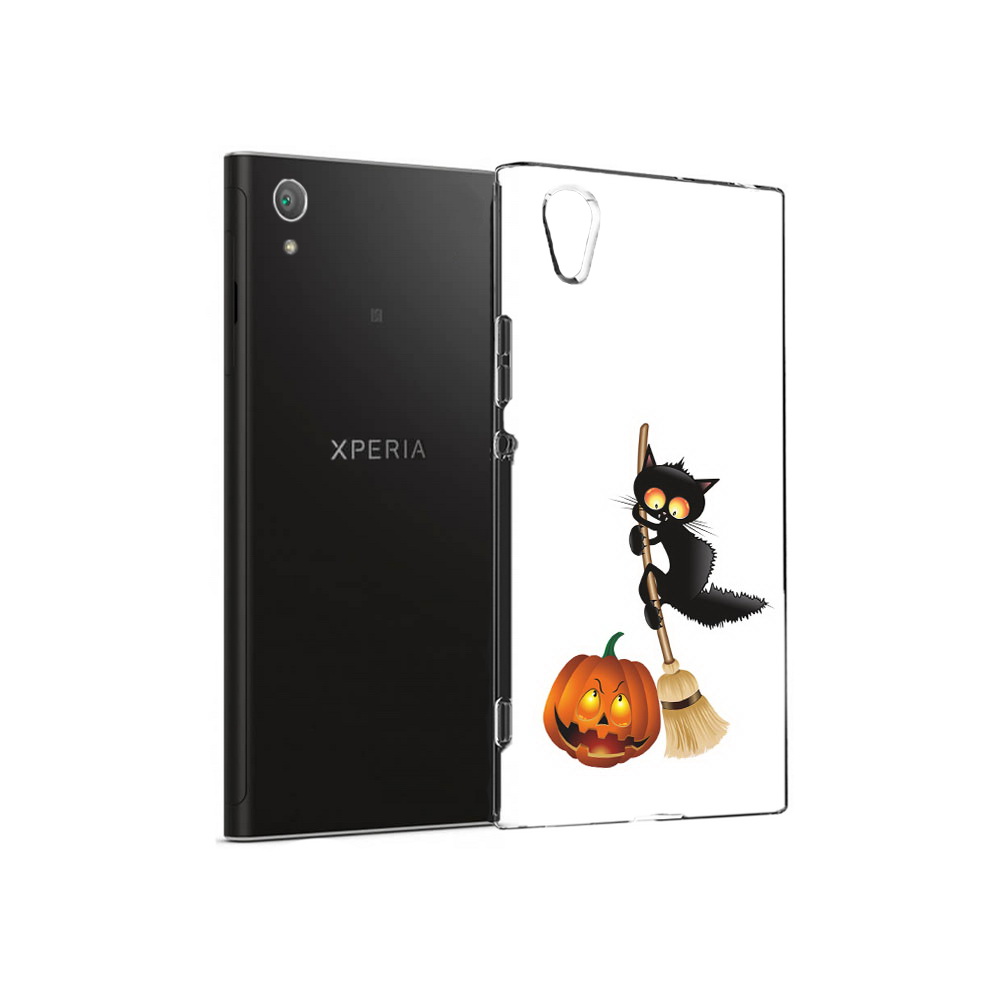 

Чехол MyPads Tocco для Sony Xperia XA1 Plus хэлуинский котик (PT77220.224.667), Прозрачный, Tocco