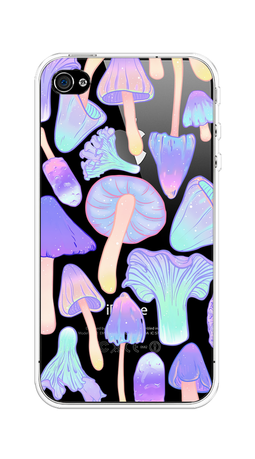 

Чехол на Apple iPhone 4/4S "Пастельные грибы", Фиолетовый;голубой, 10150-1