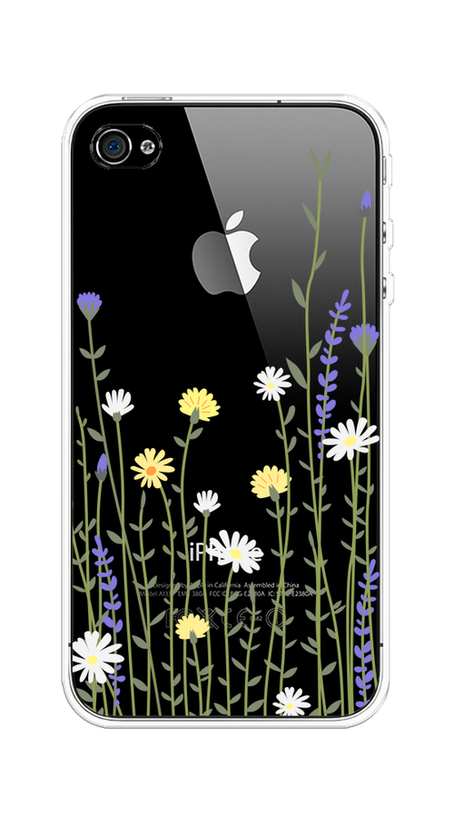 

Чехол на Apple iPhone 4/4S "Ромашка и лаванда", Зеленый;желтый;прозрачный, 10150-1