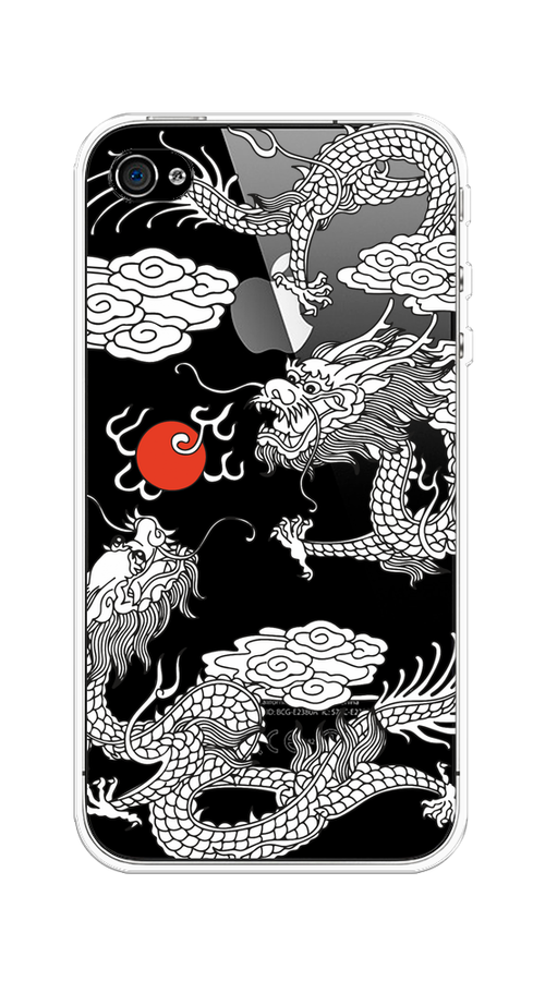 

Чехол на Apple iPhone 4/4S "Драконы с ножом", Прозрачный;черный;белый, 10150-1