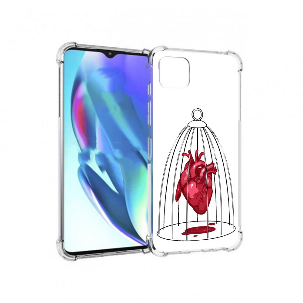 

Чехол MyPads Tocco для Motorola Moto G50 сердце в клетке (PT227066.350.597), Прозрачный, Tocco