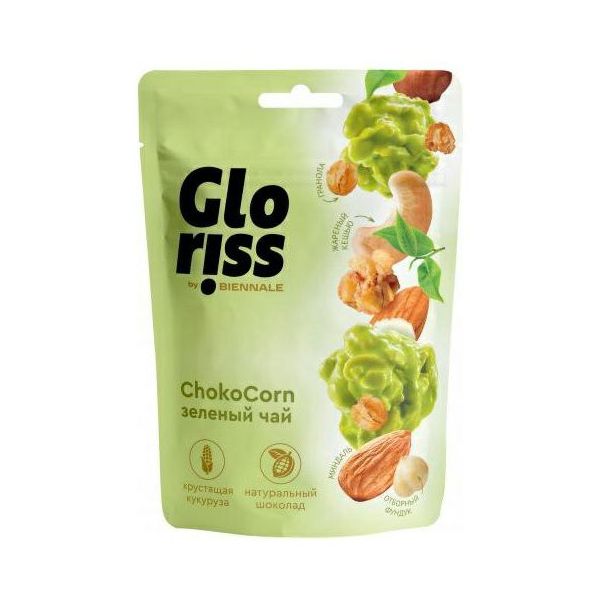 Конфеты глазированные Gloriss ChokoCorn зеленый чай 90 г
