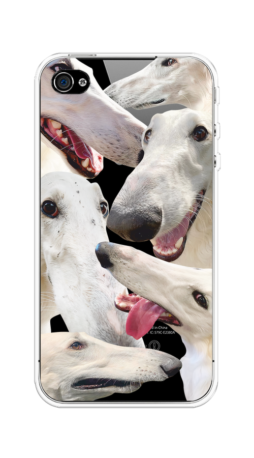 

Чехол на Apple iPhone 4/4S "Собака с длинным носом", Белый;бежевый;розовый, 10150-1