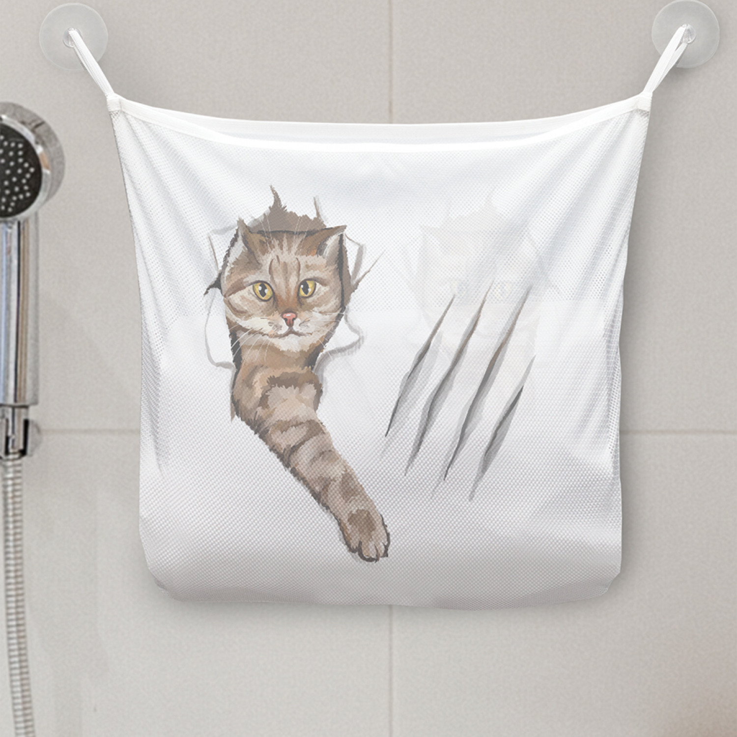 фото Органайзер для ванной joyarty "озорной кот", 39x33 см