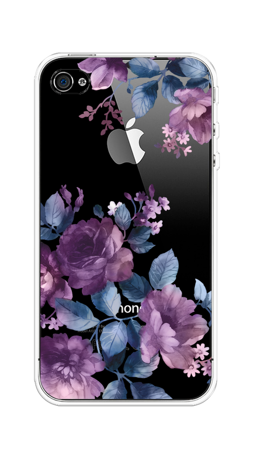 

Чехол на Apple iPhone 4/4S "Purple Blossoms", Синий;фиолетовый, 10150-1