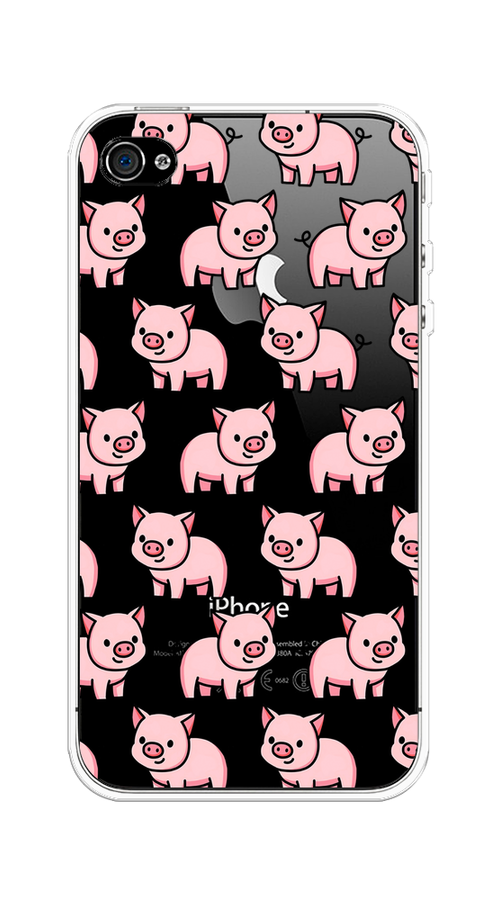 

Чехол на Apple iPhone 4/4S "Веселые поросята", Розовый;черный;прозрачный, 10150-1