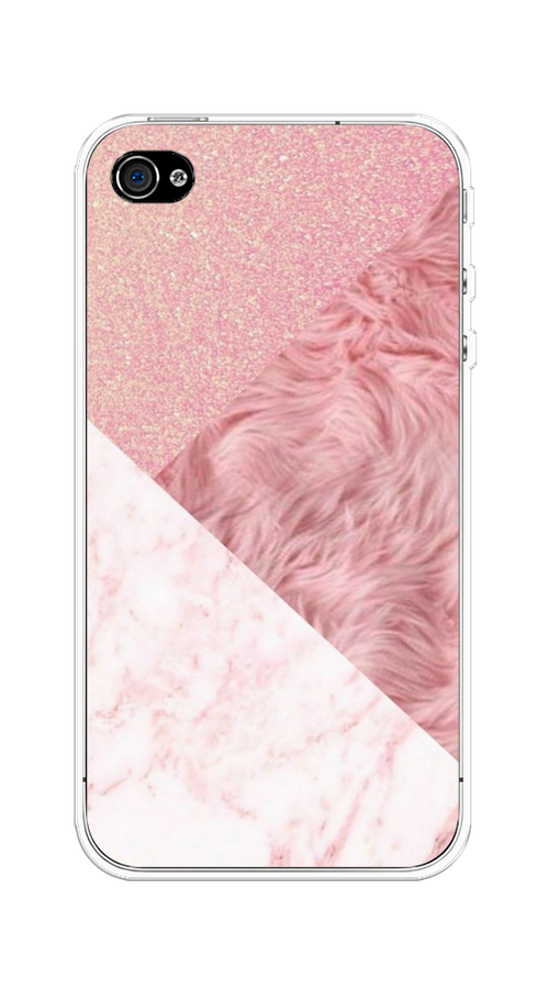 

Чехол на Apple iPhone 4/4S "Текстурные треугольники", Розовый;белый, 10150-1