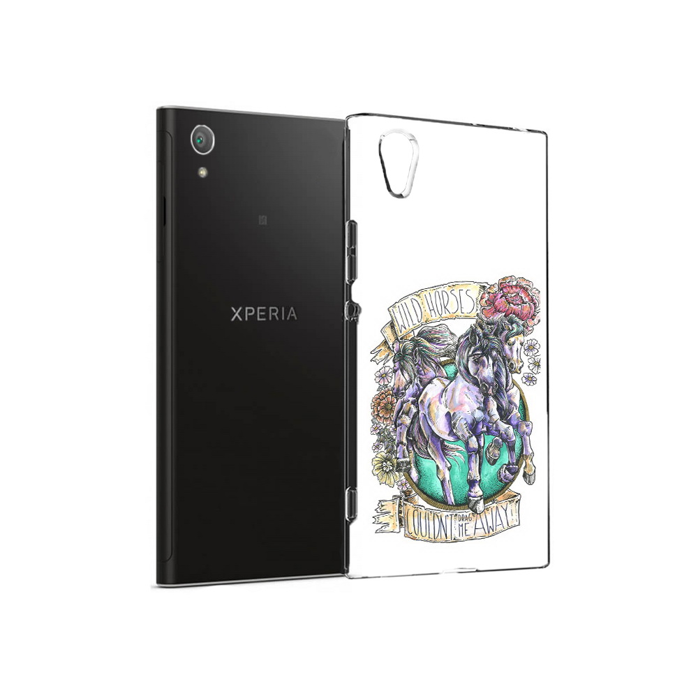 

Чехол MyPads Tocco для Sony Xperia XA1 Plus рисунок коней в цветах (PT77220.224.582), Прозрачный, Tocco