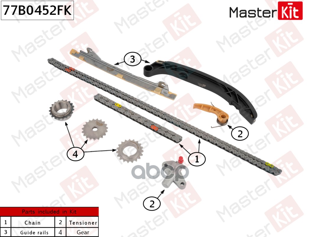 

Цепь Грм (Комплект) MasterKit арт. 77B0452FK