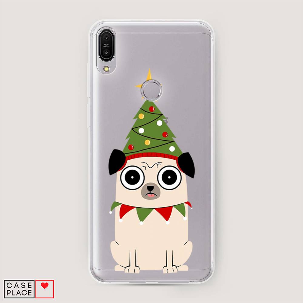 

Чехол на Asus ZenFone Max Pro ZB602KL "Собачка с ёлочкой", Бежевый;красный;зеленый, 43550-1