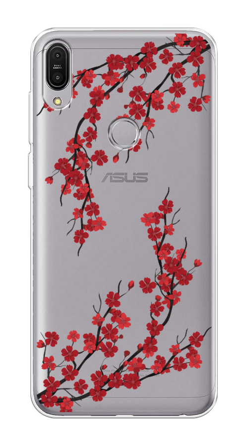 

Чехол на Asus ZenFone Max Pro ZB602KL "Красная сакура", Красный;черный, 43550-2
