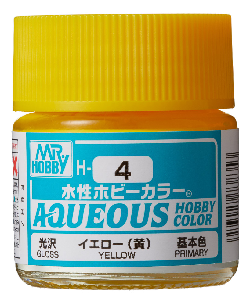 

Краска акриловая водоразбавляемая MR.HOBBY Yellow, глянцевая, MH-H4, Желтый