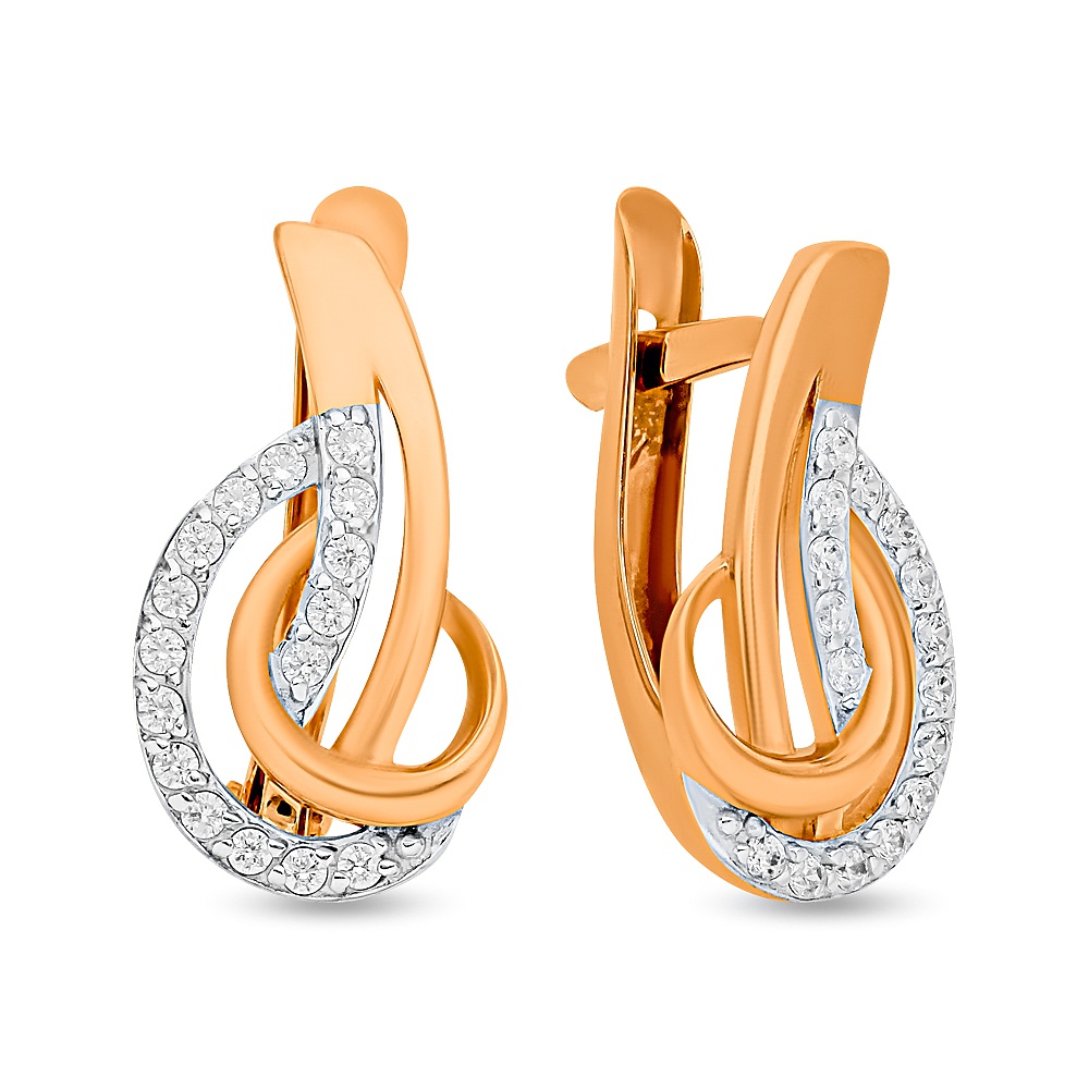 

Серьги из красного золота 585Gold 302006713, фианит, 302006713